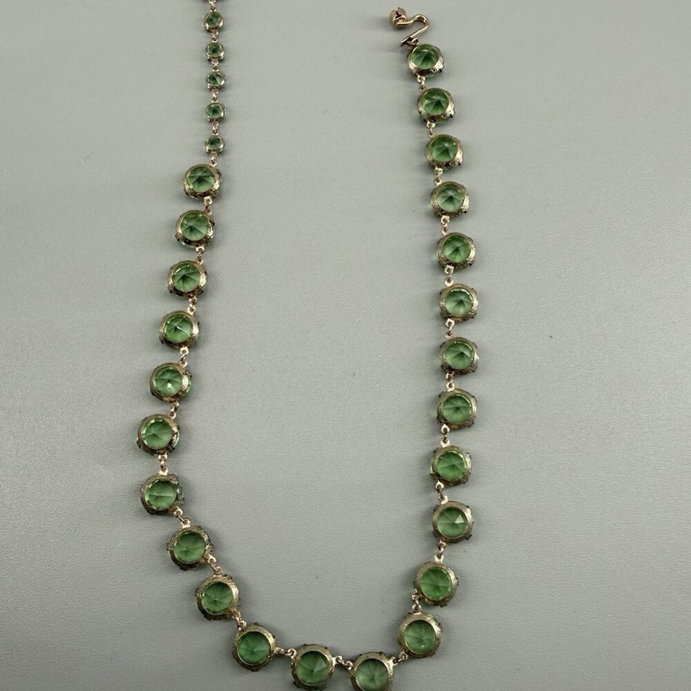 Antique Art Deco Mixed UV Reactive Glass Rivière Necklace Uranium Manganese UV - Picture 14 of 16